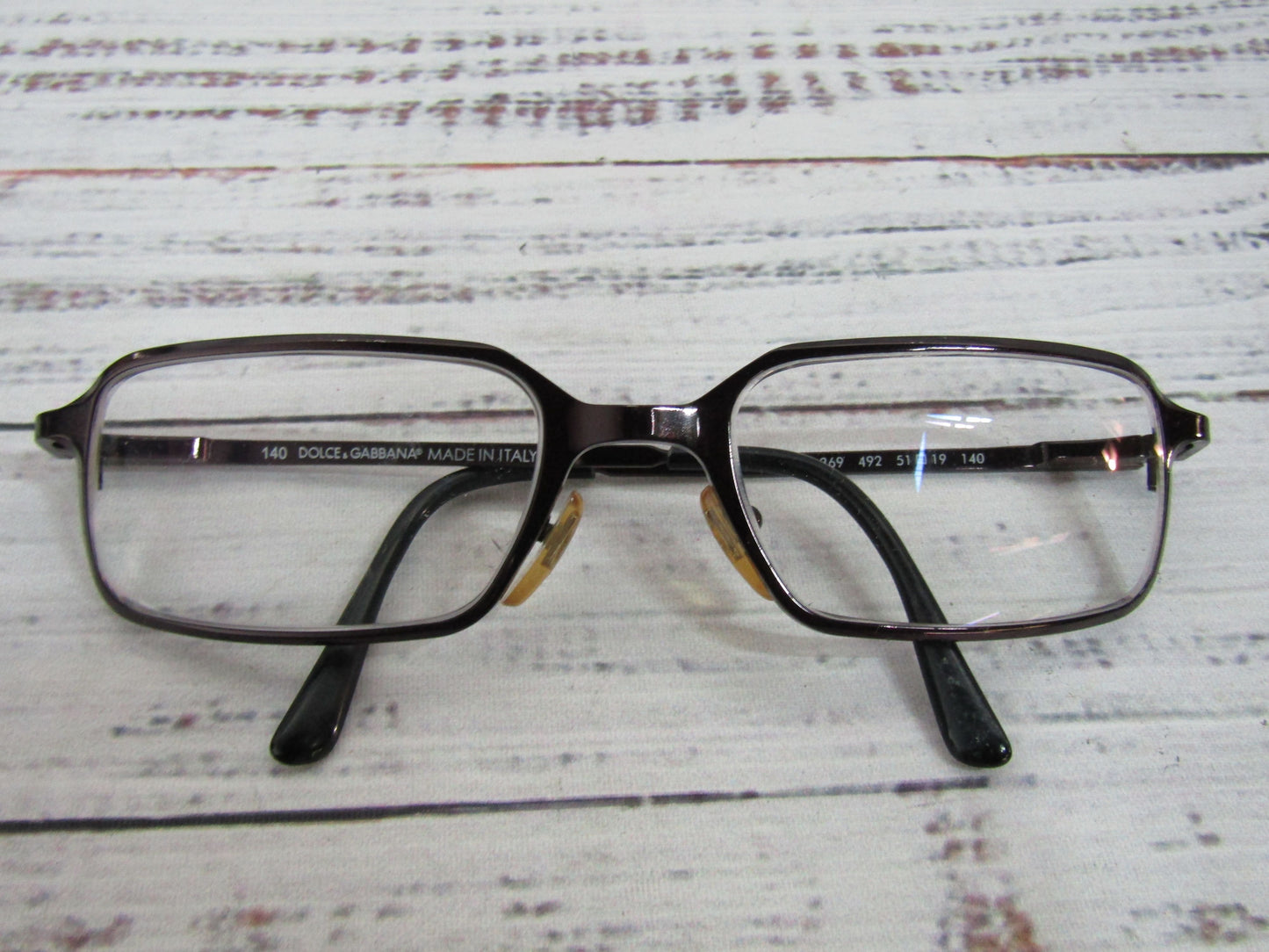 Dolce & Gabbana DG 369 Rectangular Brown Eyeglasses Frame Made in Italy