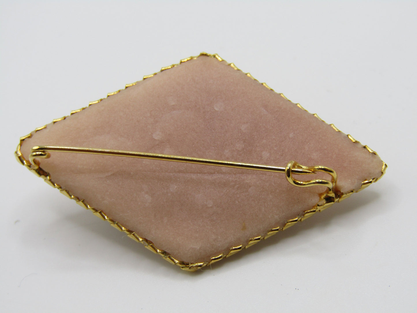 Vintage Handcrafted Floral Rose Resin Gold Plated Brooch Pin