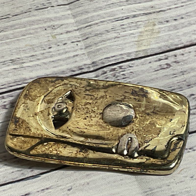 VTG. R.B. RUTH BLOCH Sterling Silver 2.75" Face Brooch- 26.46g