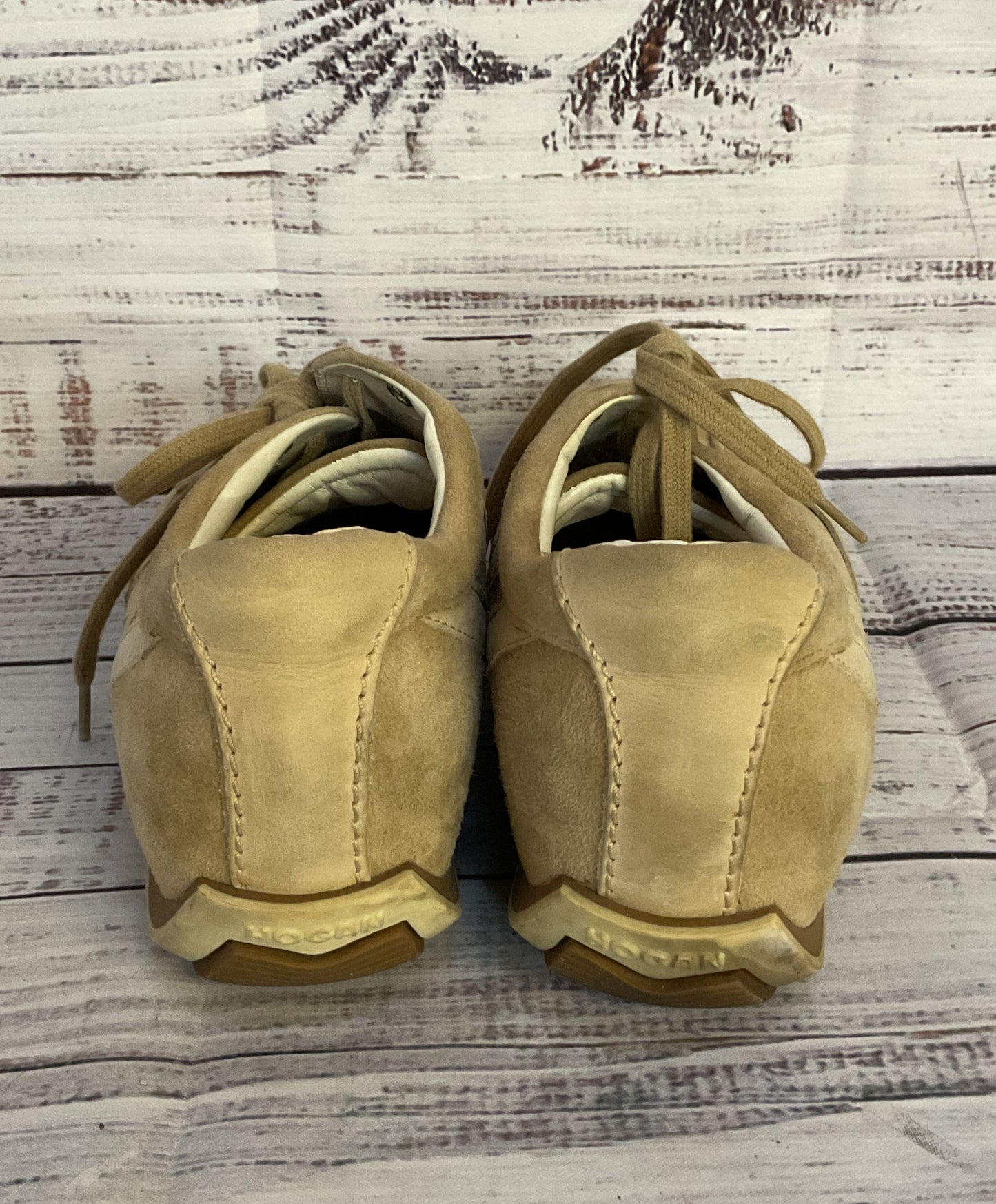 Hogan Suede Camoscio Sabbia Driving Sneakers Beige 8.5