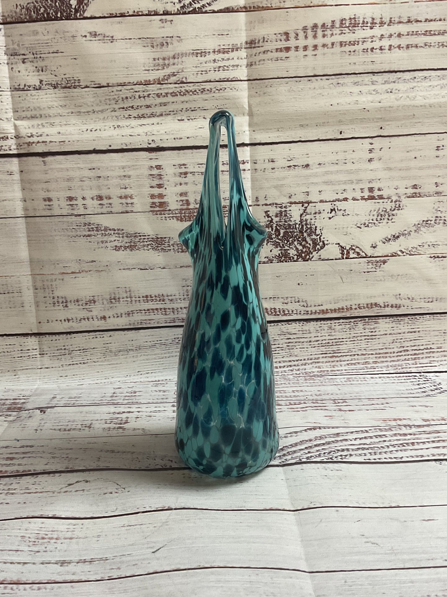 Blue Mottled Glass Swimsuit Vase