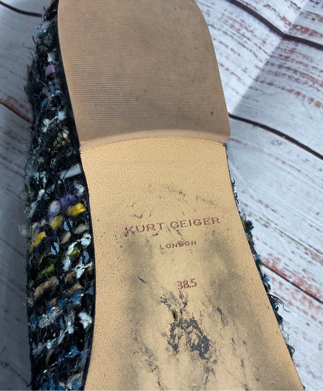 Kurt Geiger London Eagle Tweed Ballet Flats Shoes Multicolor 38.5 EU 8.5 US