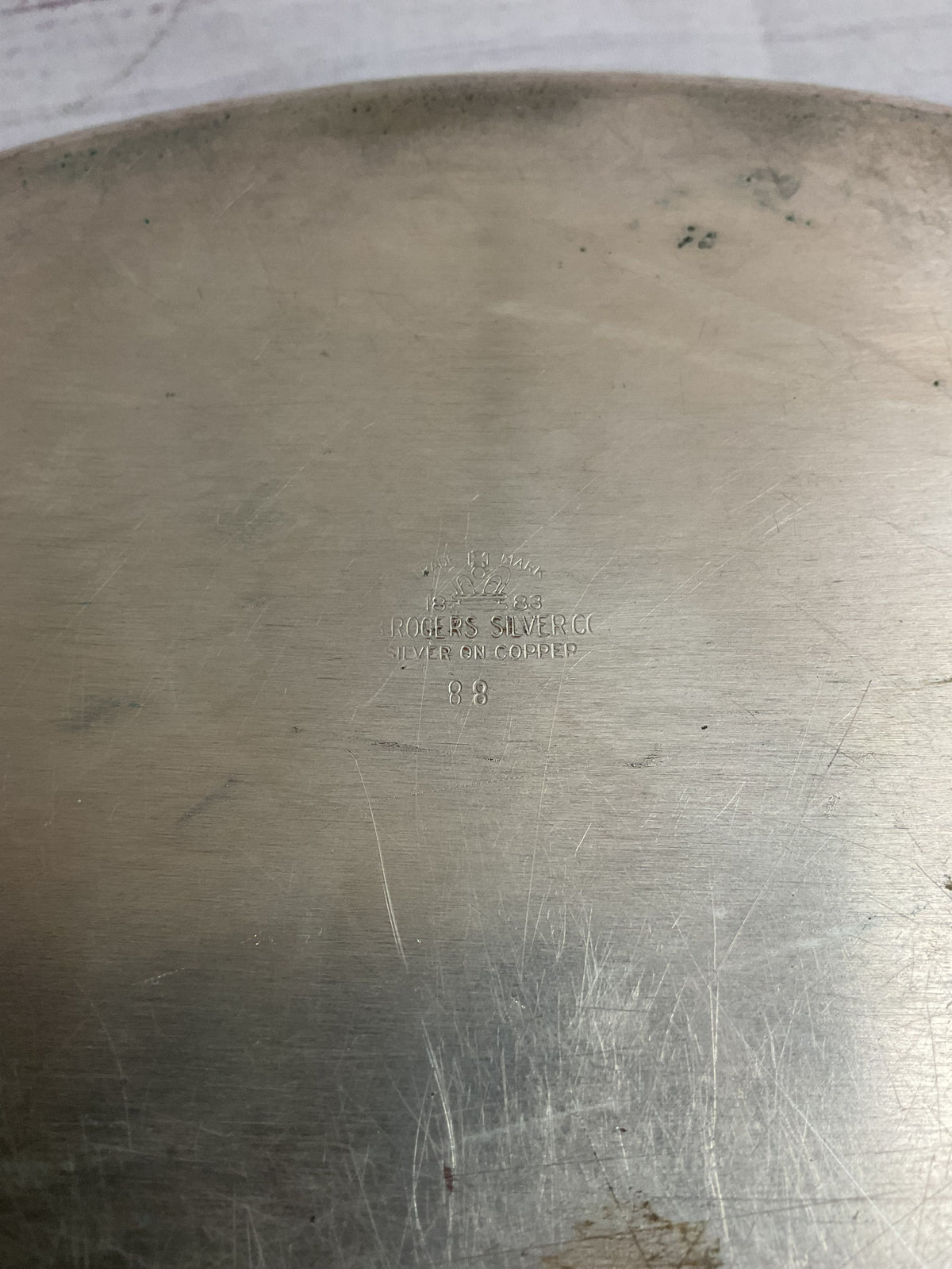 FB Rogers Silver Co Wood Handled Silverplated Crumb Tray
