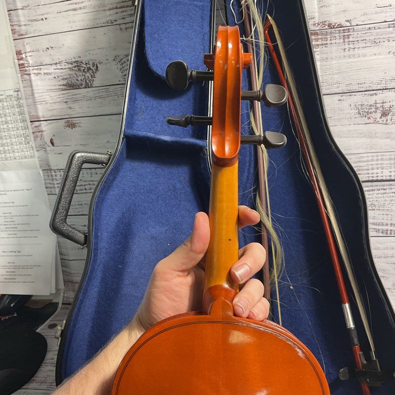 VTG 1981 Karl Hofner Bubenreuth Violin Fiddle in Hard Case w/ 2 Damaged Bows