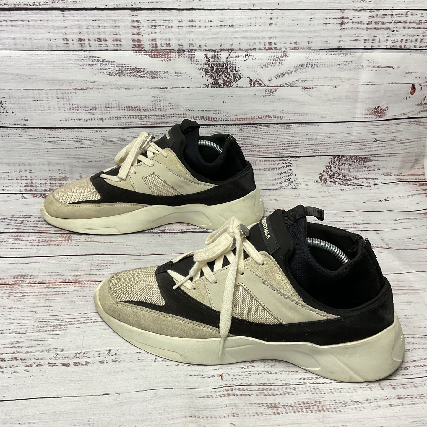 Fear Of God FOG Essentials White Black Sneaker Back Zip Men Size 9