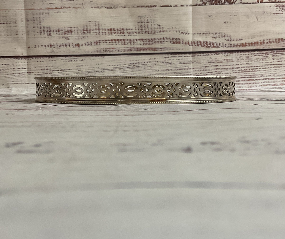 Made In England Silver Plated Rimmed Tray