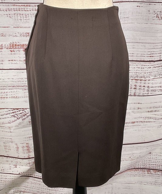 Christian Dior Vintage Side Button Pencil Skirt Brown 4