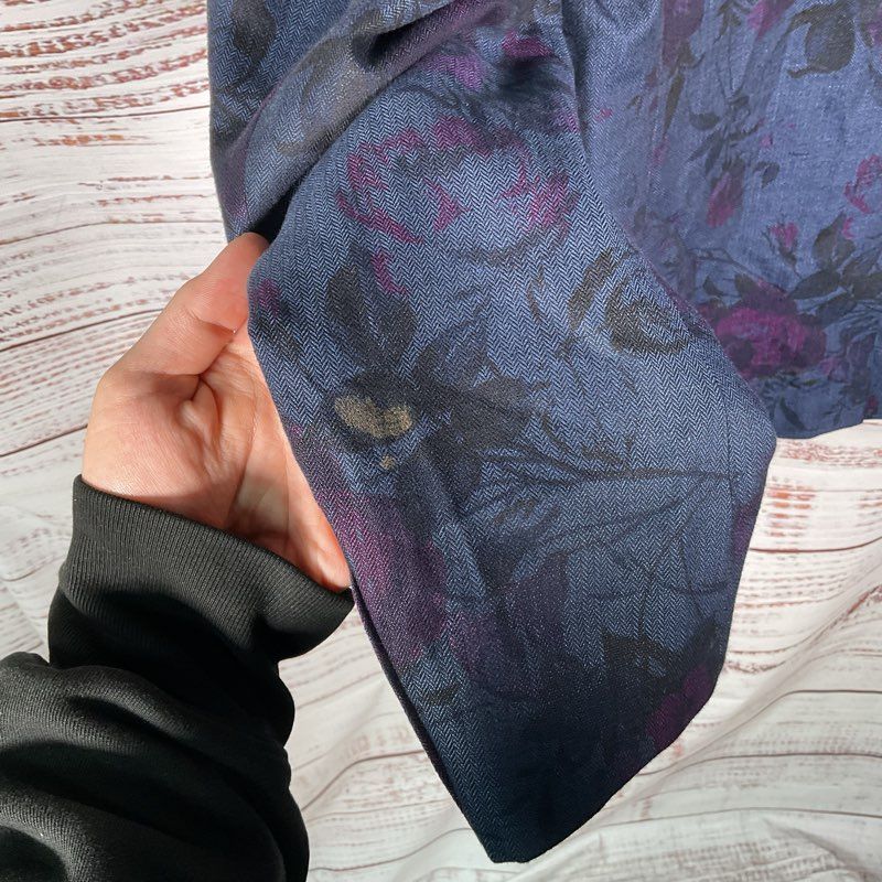 Ted Baker Blue & Purple Floral Print Peak Label 1-Button Blazer Jacket - Size 5
