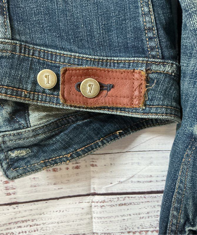 Women's Pilcro and the Letterpress Denim Jacket w/leather detail Size S
