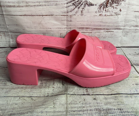 Coach Scarlett Rubber Sandals Pink 10