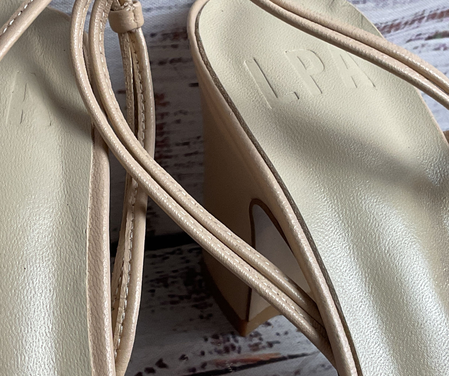 LPA Leather Nael Block Heels Tan Nude 7.5