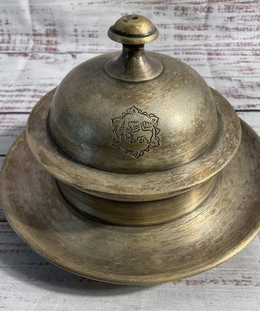 Vintage Silverplated Metal Butter Dish? With Engraving 6"x 3.5"