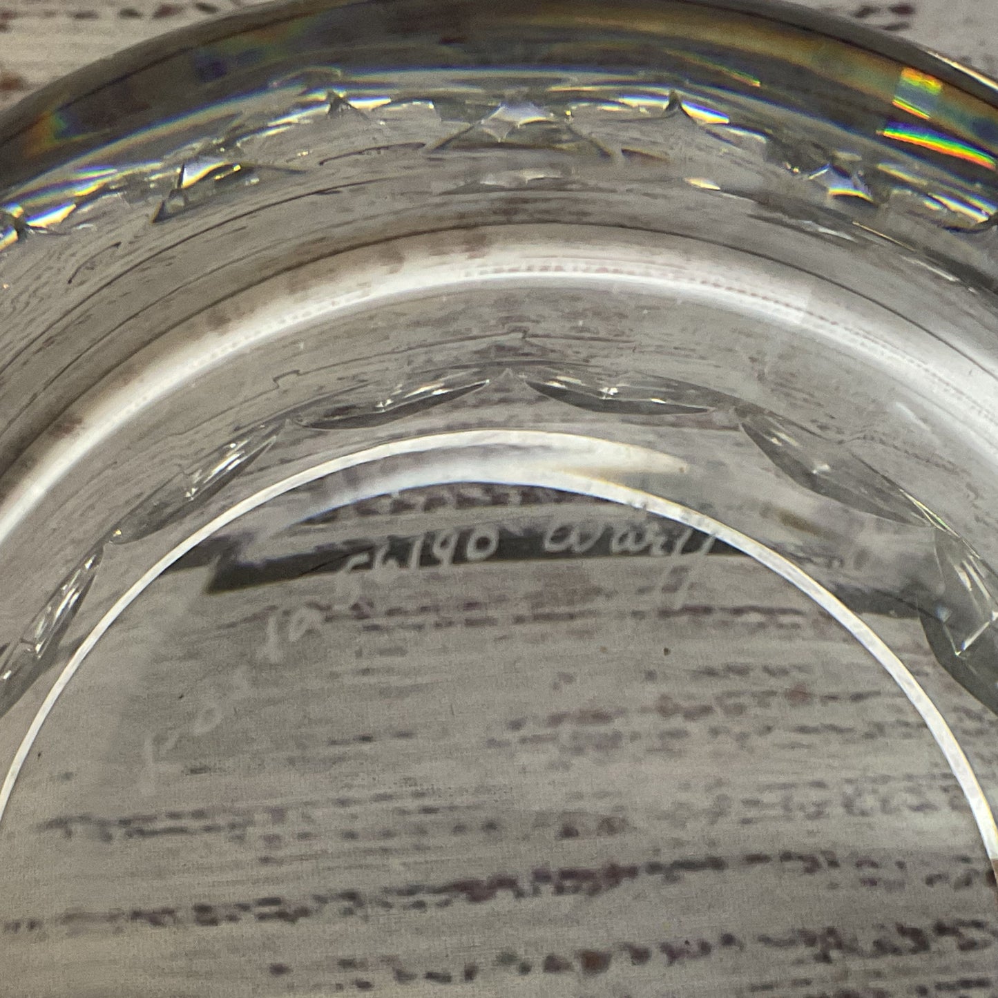 VTG. Signed GORAN WARFF by KOSTA BODA Etched 5" Crystal Bowl