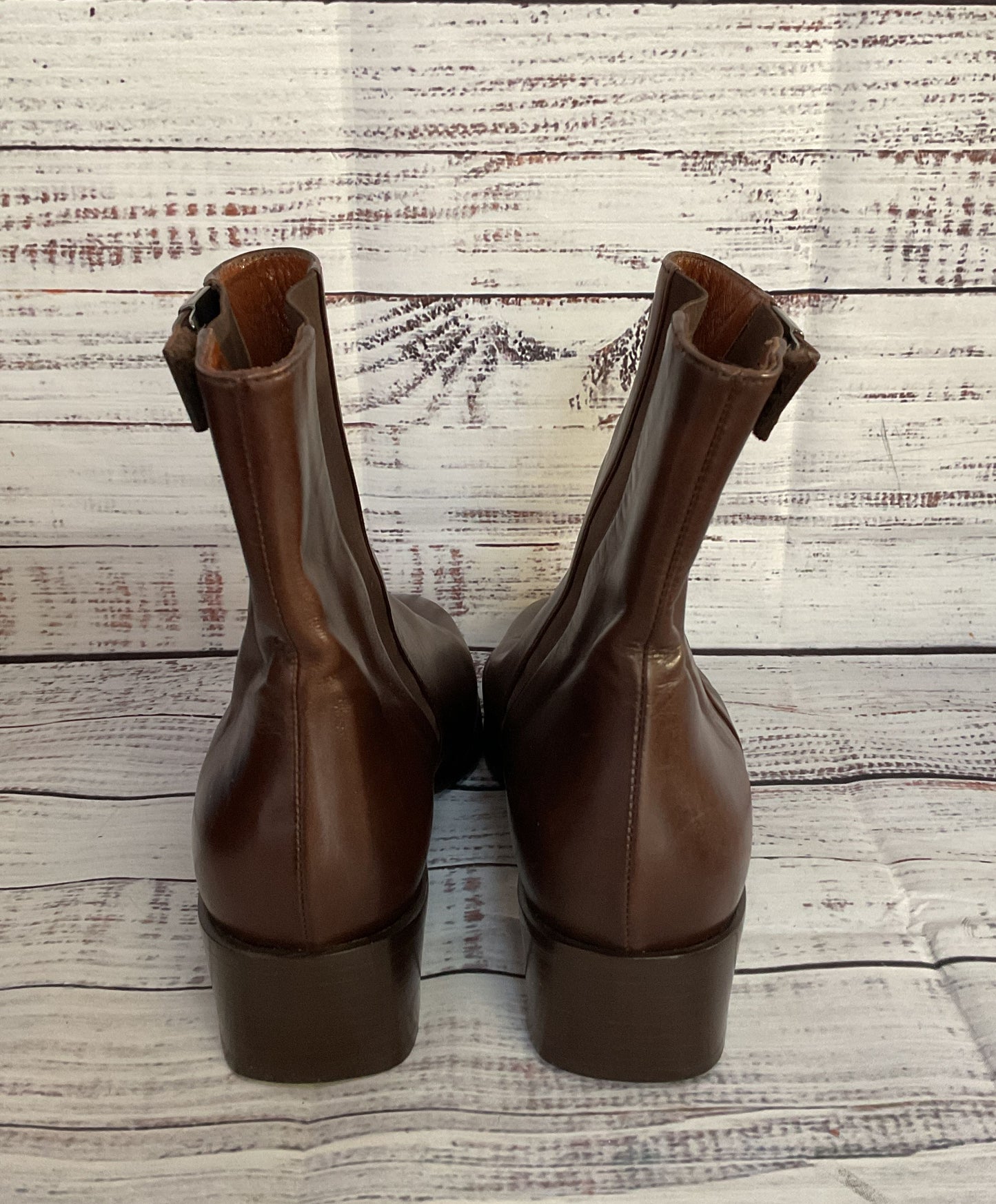 Francois Pinet Leather Buckle Boots Brown 8.5