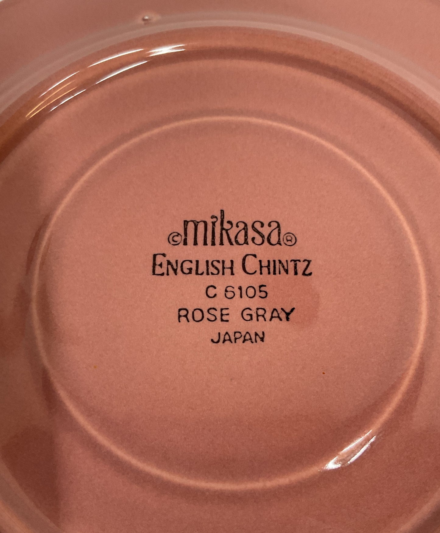 Mikasa English Chintz Rose Gray Saucer Plates Set of 6