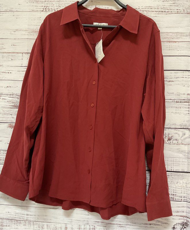 NWT Women's Orvis Rust Blouse Size XL