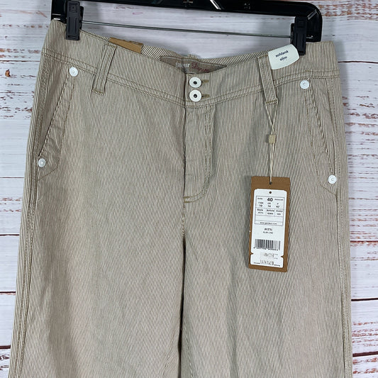 Gardeur Denim Brown White Stripe Slim Pants - Size 10 New