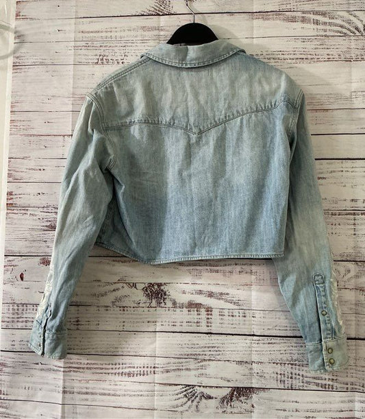 Women's All Saints Flora Cannon Denim Shirt Jacket Size S