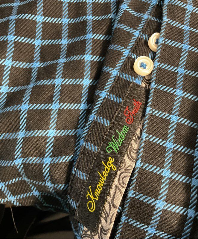 Robert Graham Men's Blue & Black Plaid Button Up Long Sleeve Shirt Size M