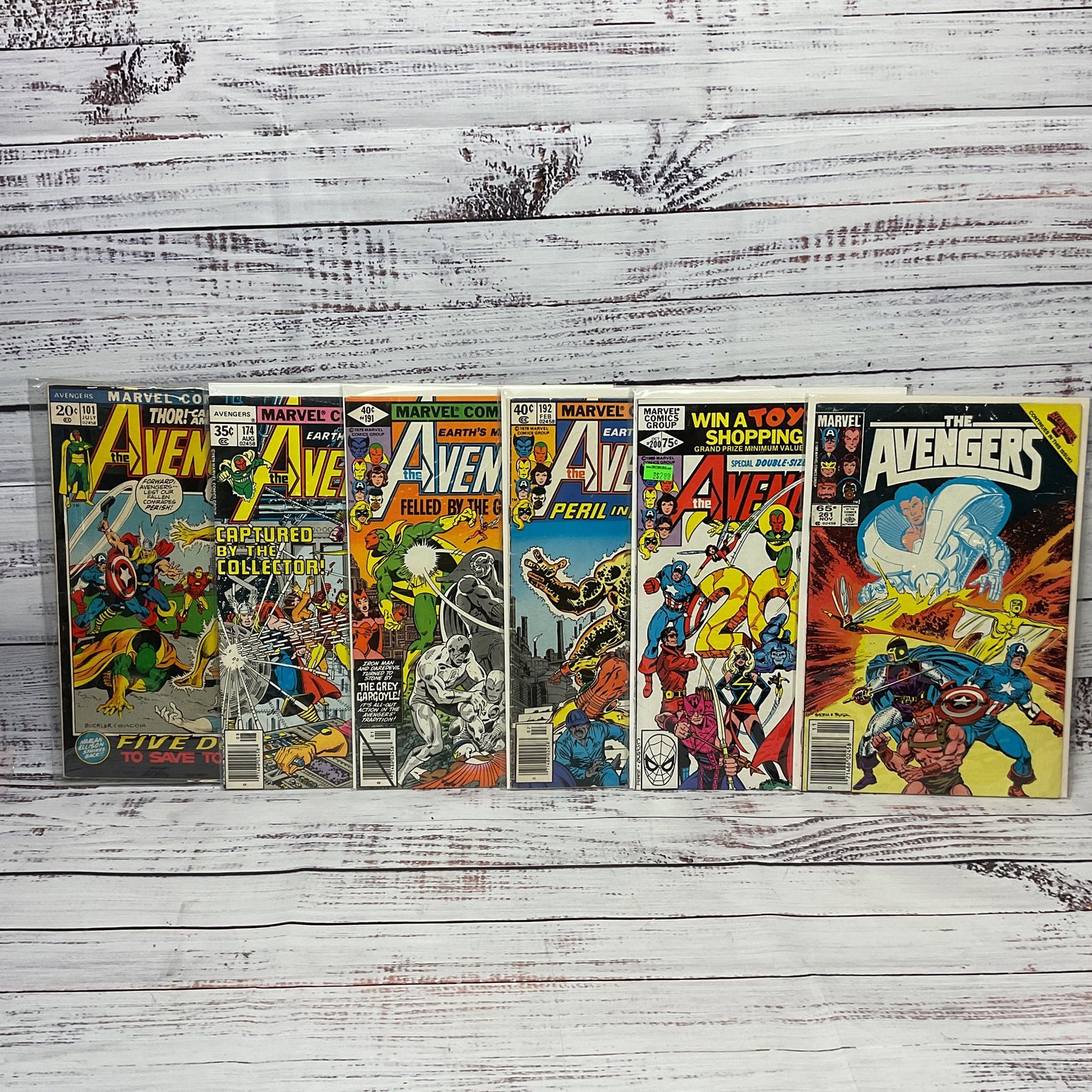 The Avengers #101,174,191,192,200,261 Lot Of 6 Marvel Comic Books