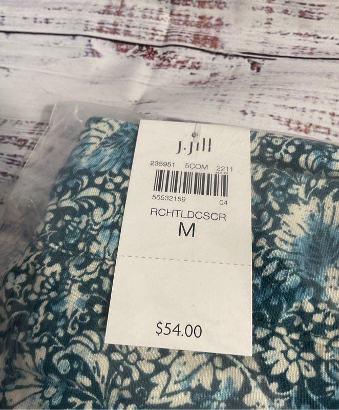 NWT Women's J Jill Sleep Floral Crew Neck Top Blouse Size M