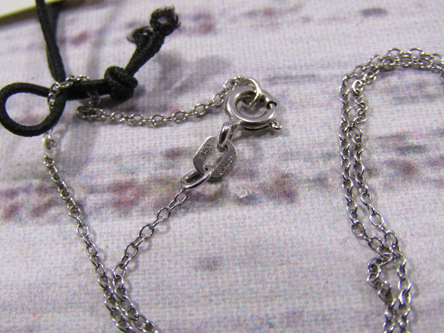 Sterling Silver Rolo Chain Aurora Borealis Crystal Pendant Necklace