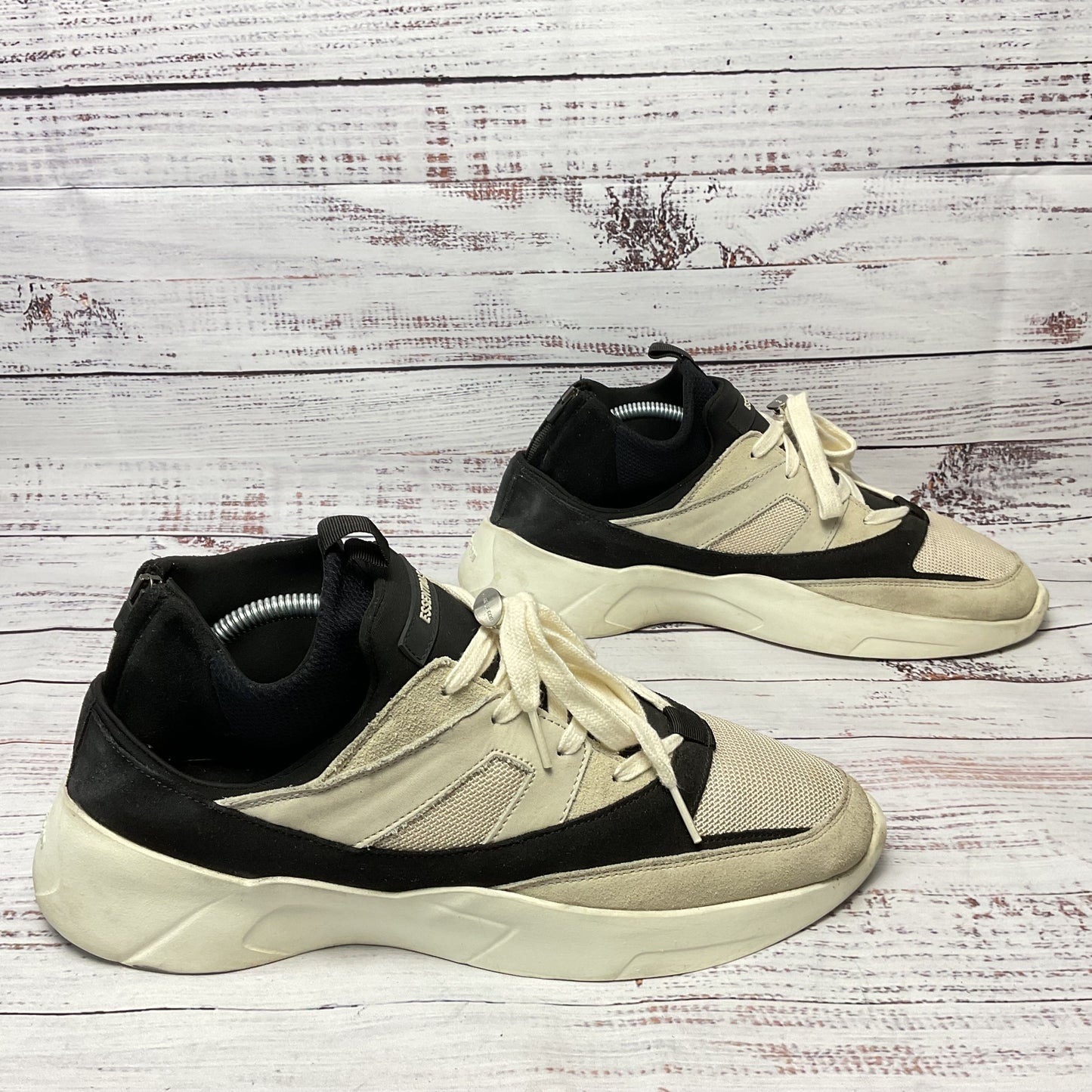 Fear Of God FOG Essentials White Black Sneaker Back Zip Men Size 9