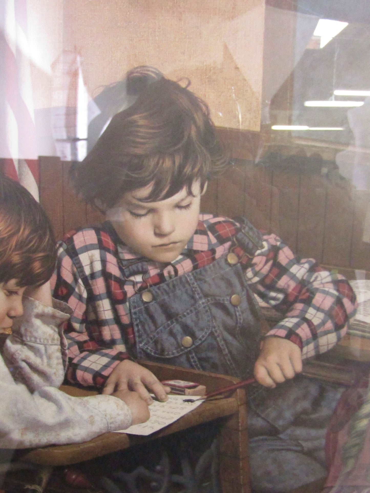 Kids in a Classroom Print by Jim Daly Signed. Framed