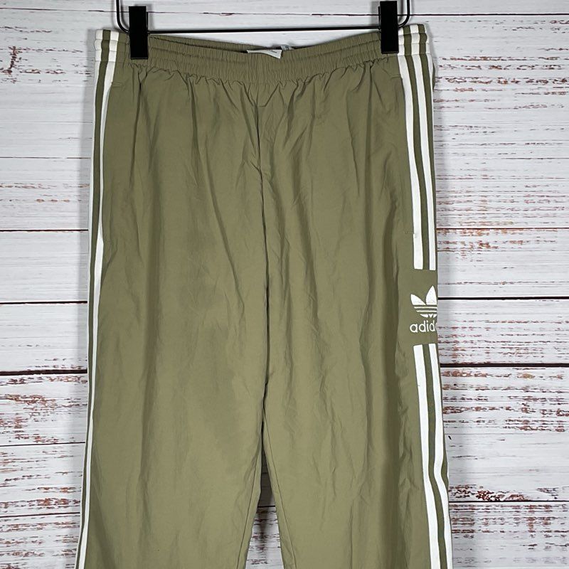 ADIDAS Originals Track Pants Green Adicolor Locked Up Logo Mesh Lined- SZ M