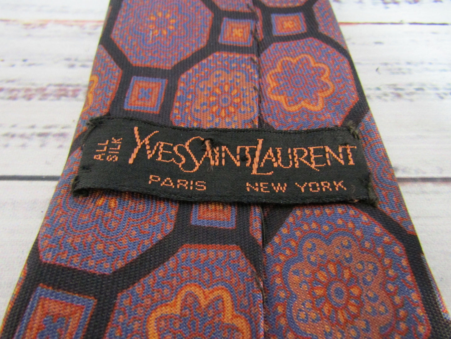 Lot of 2 Yves Saint Laurent Multi-Color Wool & Silk Ties
