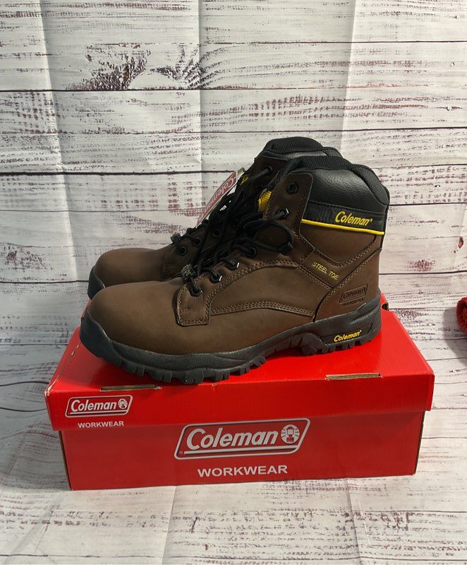 NEW WITH BOX Coleman 10.5 Men's Carpenter Steel Toe Boots