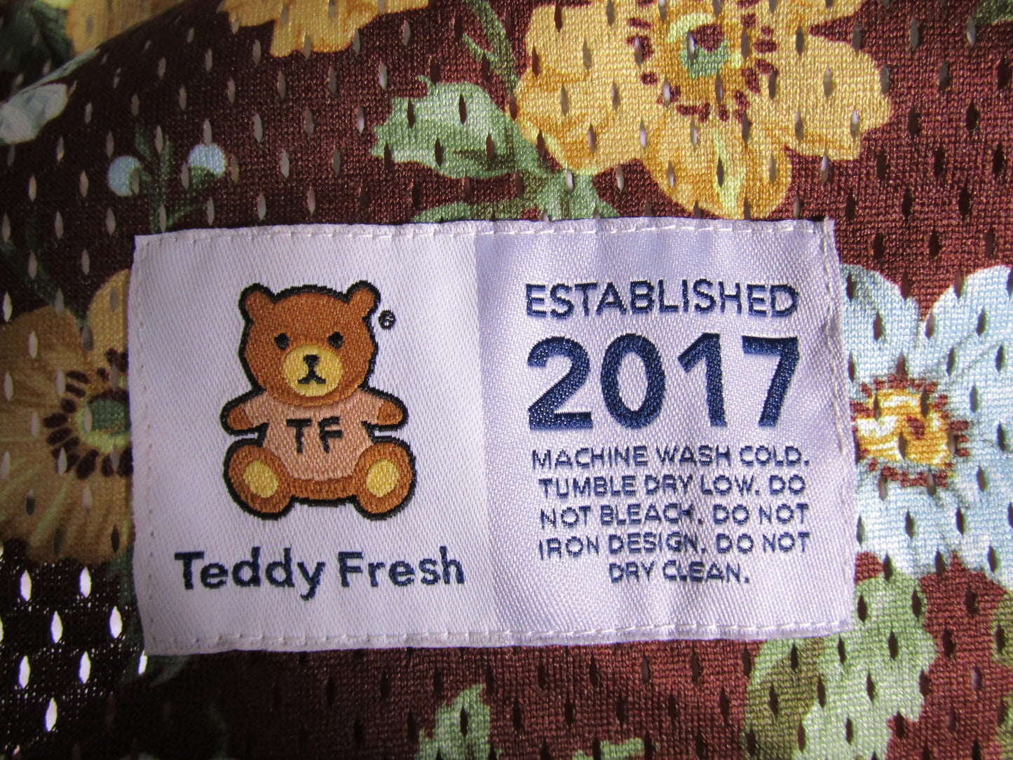 Teddy Fresh Men's Brown Floral Jersey Shirt Size S