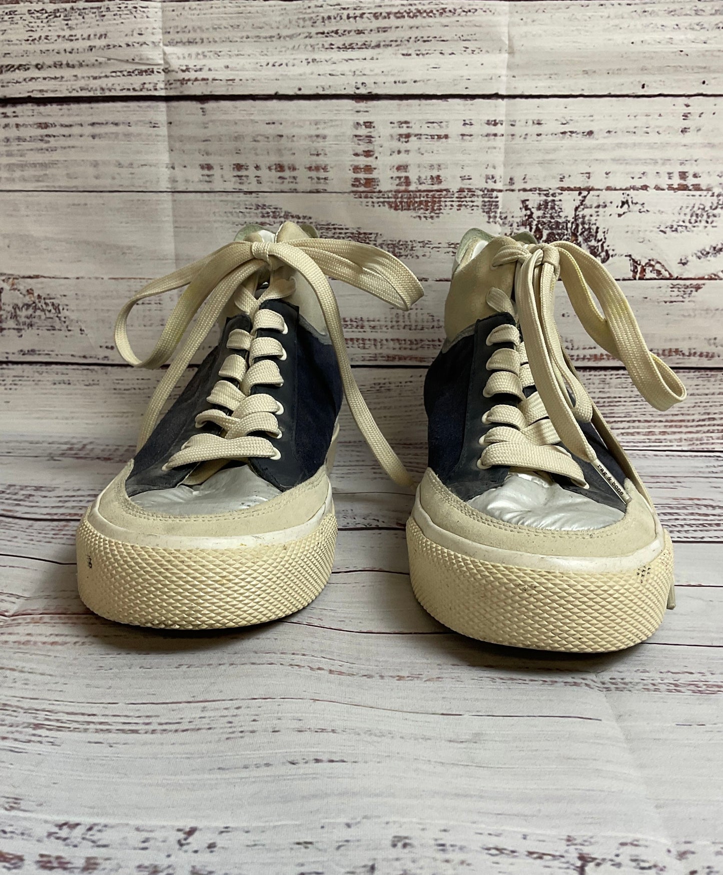Rag and Bone Platform Navy Blue Lace-Up Sneaker Casual Shoe Women 39.5
