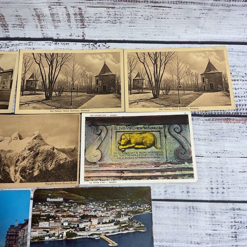 Lot Of 9 Antique & Vintage 5.5"x3.5" Canadian Post Cards (Quebec, Montreal, etc)
