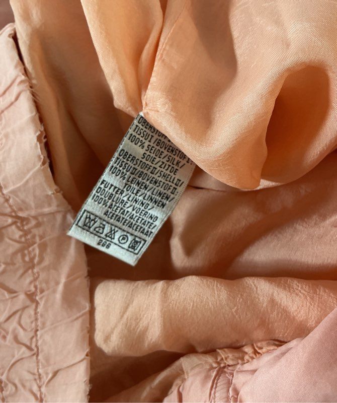 Women's Vintage Wolfang Kaiser Colette Peach Silk/Linen Jacket US L