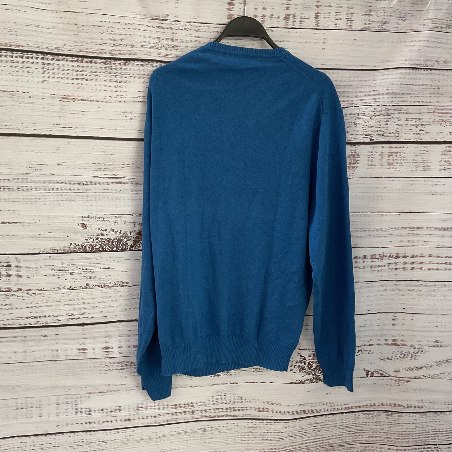 Joseph A. Bank Blue V Neck Pima Cotton Sweater - Size L