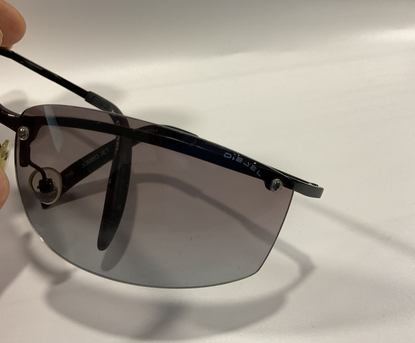 Diesel Jumbo Jet Men's Black Rimless Sport Wrap Sunglasses