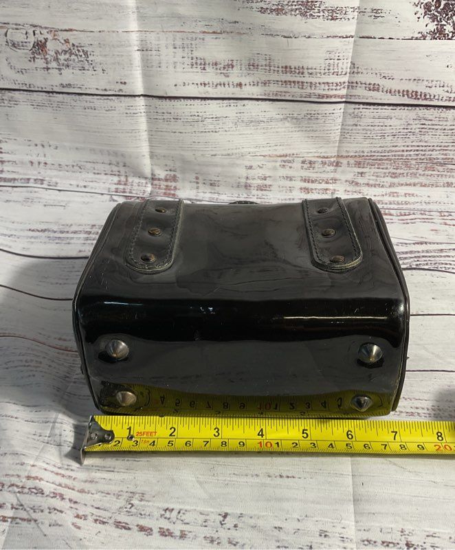 Vintage Ronay Women's Patent Leather Black & Brown Mini Purse