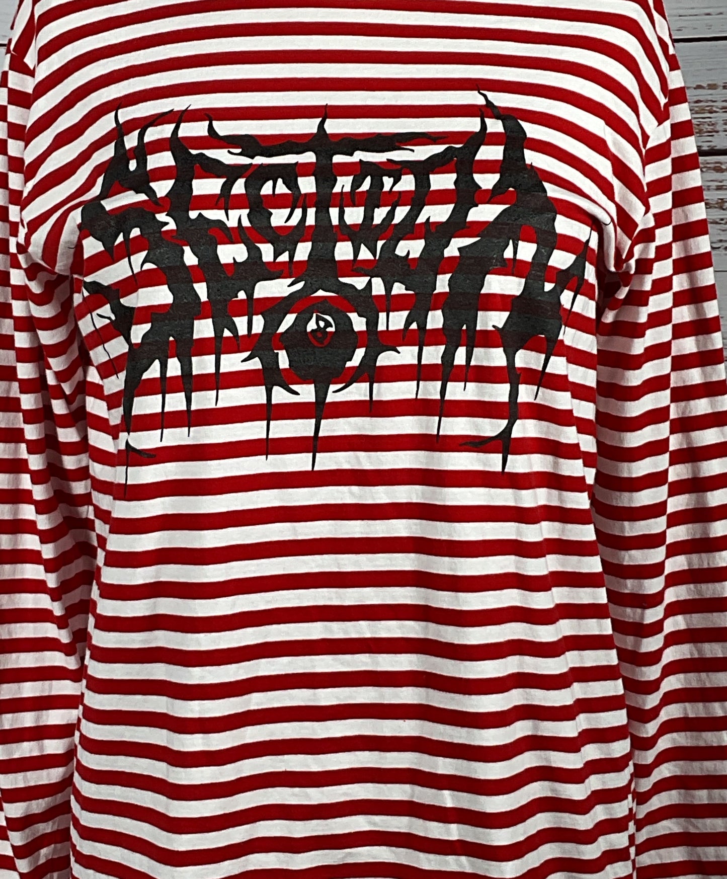 Section 8 Striped Long Sleeved Shirt Red White Large