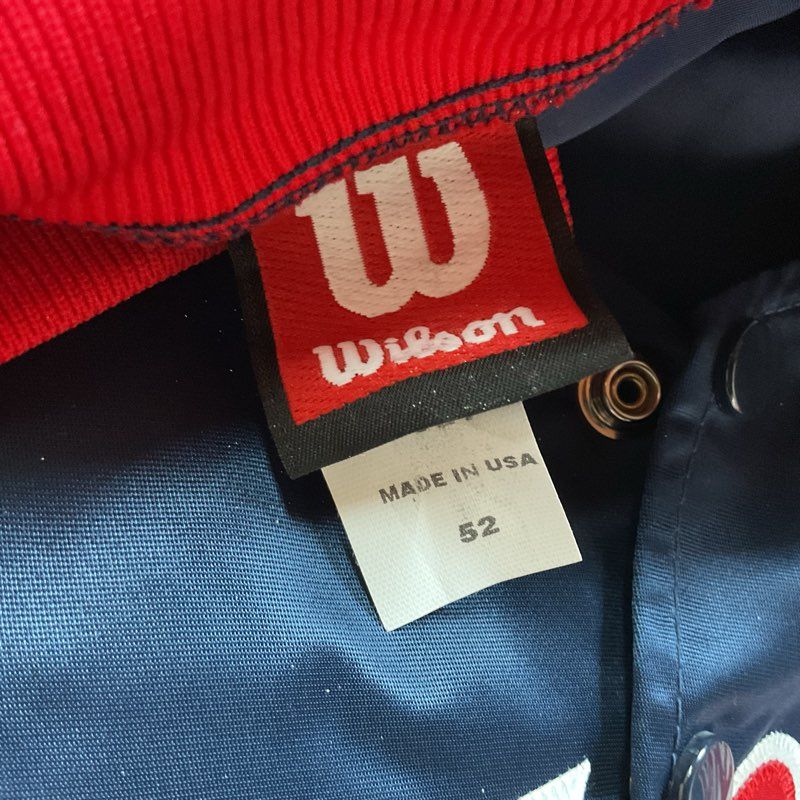 VTG. WILSON Atlanta Braves Blue Satin Bomber Jacket- SZ 52