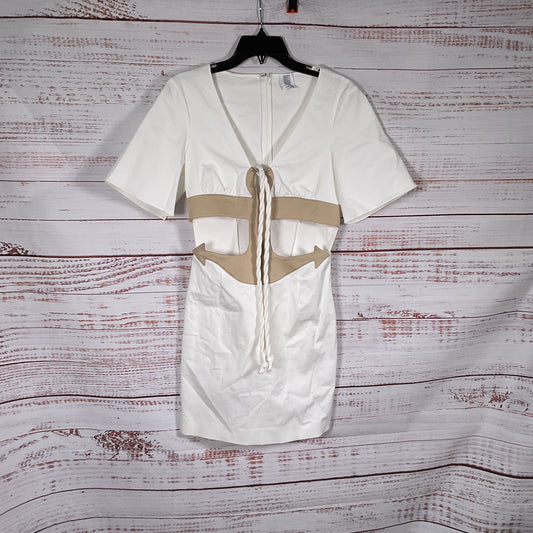 Rosie Assoulin Anchor Aweigh White Beige Short Sleeve Mini Dress - Size 2