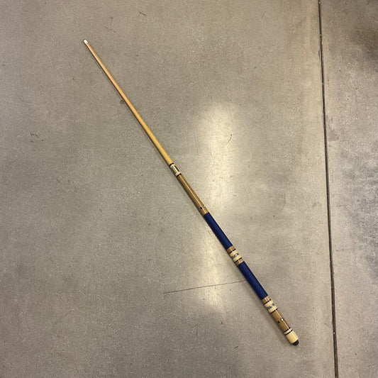 Custom Blue Linen Wrap Handle Wooden Pool Billiards Cue w/ Case