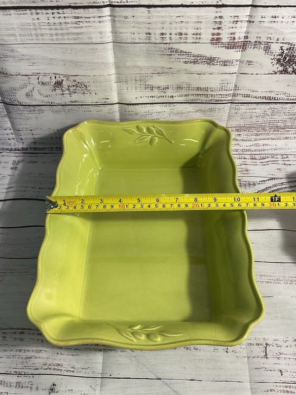 Arenito Stoneware Green Casserole Tray Made In Portugal 14.5" X 10.5"