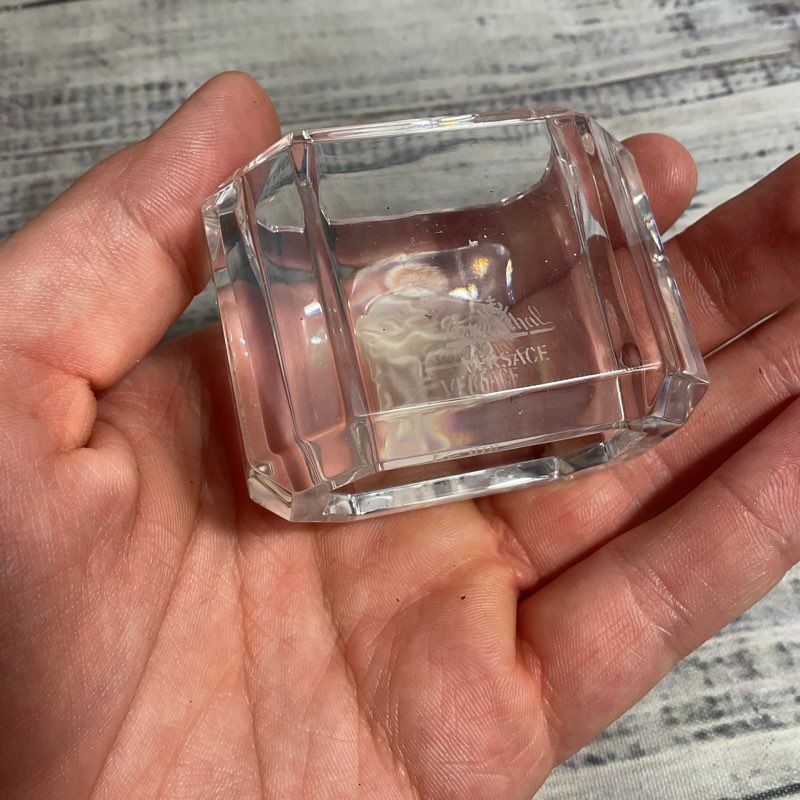 VTG. Rosenthal Versace Lumiere Medusa Head Cut Crystal Napkin Ring
