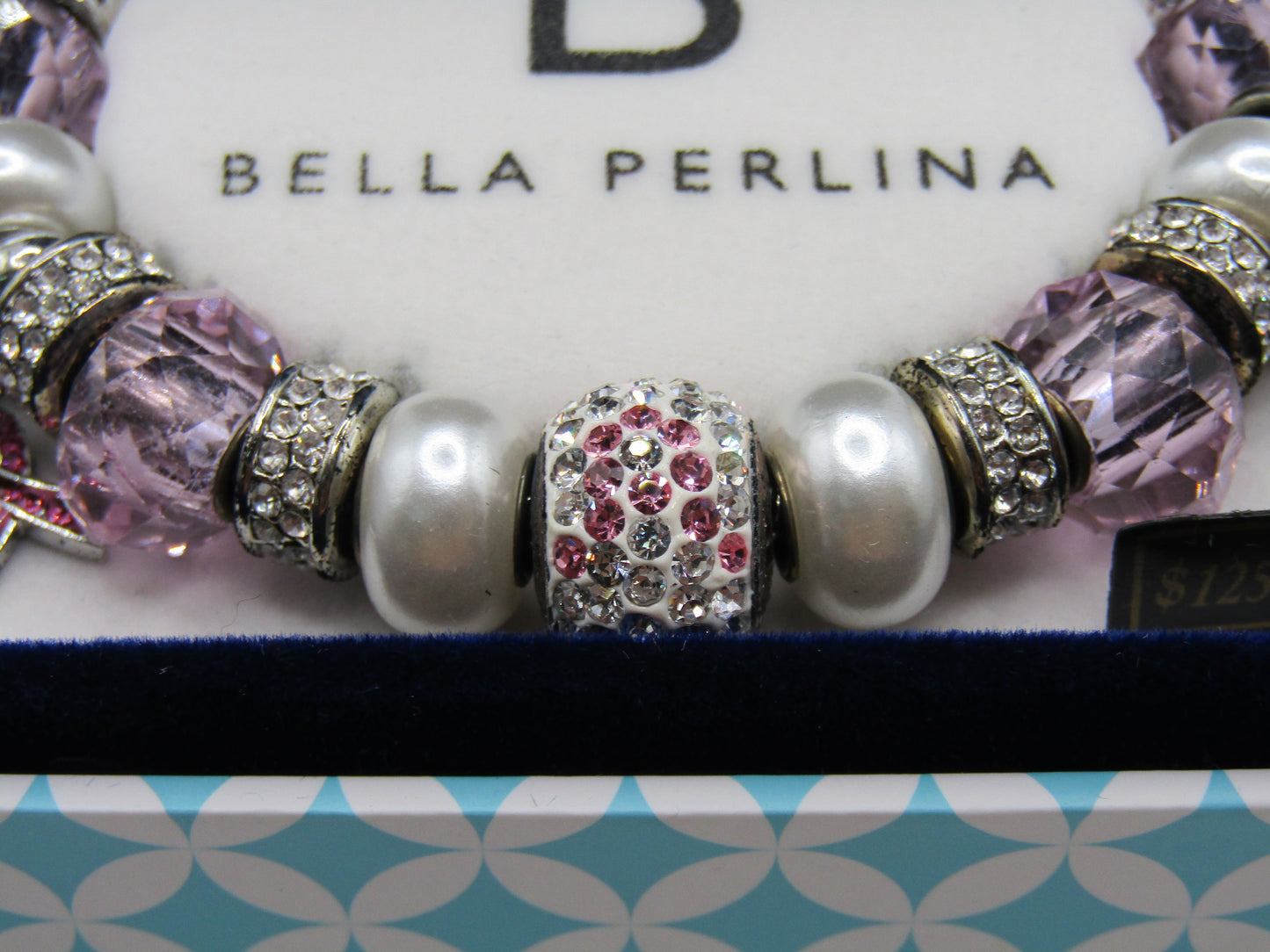 Bella Perlina Faux Pearl Crystal Accent Bracelet BP50047MS