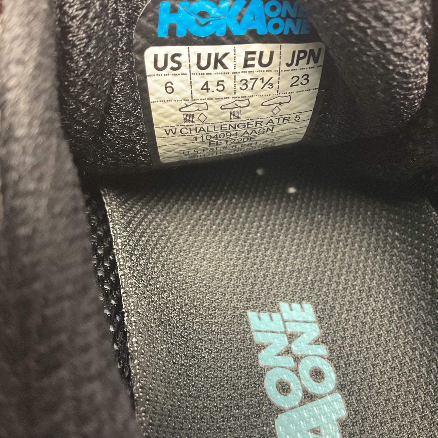 Hoka One One Challenger ATR 5 Black Athletic Sneaker Shoe Women Size 6