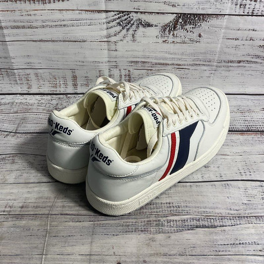 PRO-Keds Skyhawk White/Red/Blue Leather Sneaker Casual Shoe Men's Size 8.5