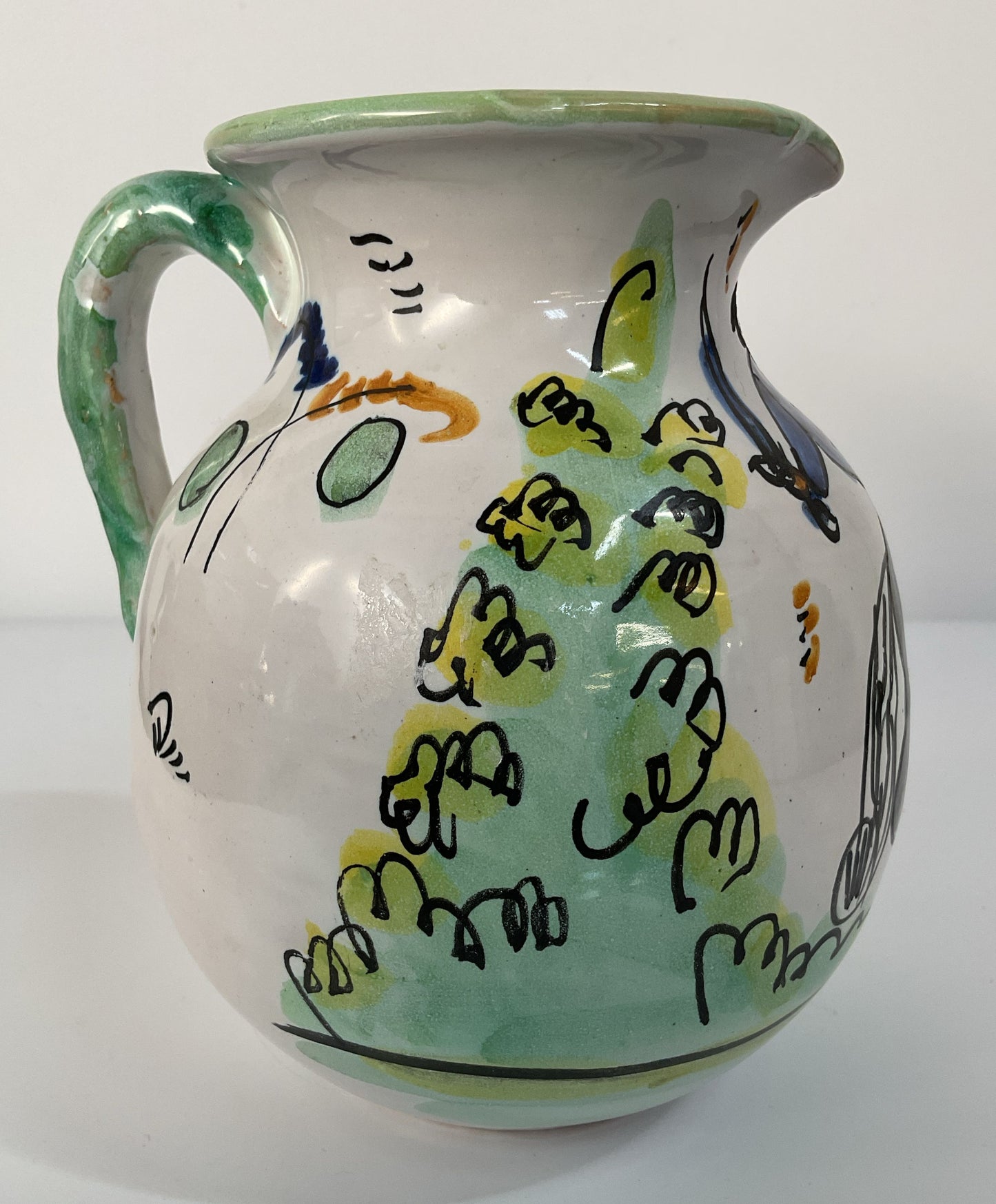 Vintage Santa Fe Puente Pottery Restaurante Botin Handcrafted Ceramic Pitcher