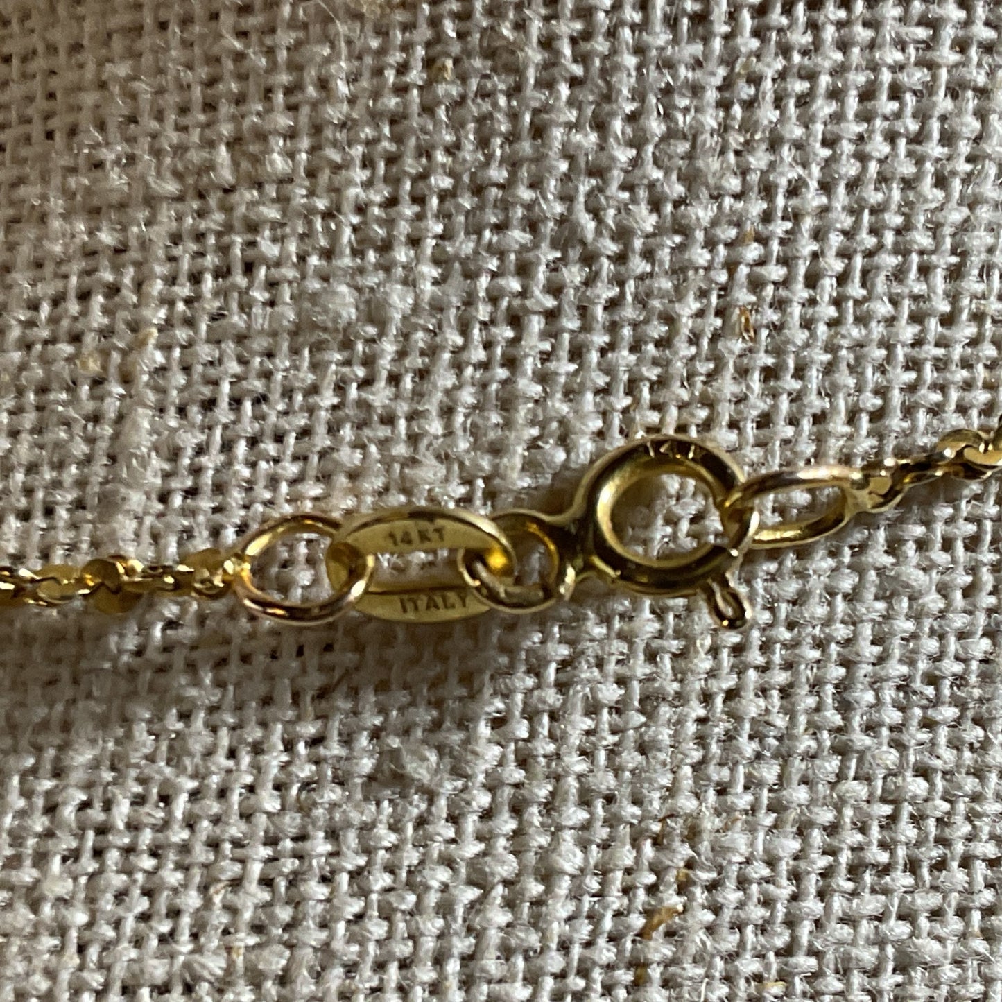 14K Yellow Gold & Millefiori Heart Pendant 16" Chain Necklace- 6.42g