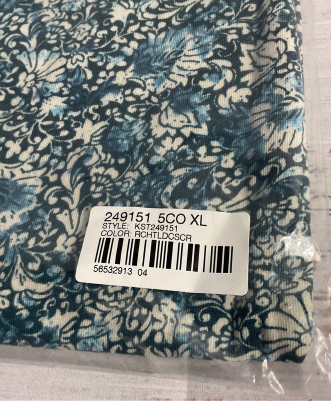 NWT Women's J Jill Sleep Floral Crew Neck Top Blouse Size XL